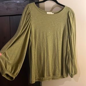 Nation Balloon Sleeve, Long Sleeve T, Green, M